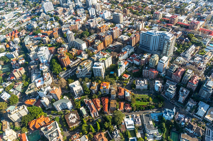 Sydney suburb from the air