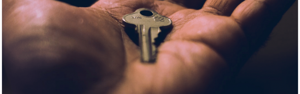 a key in a hand