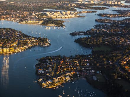 Aerial View Of Suburbs In Sydney, Australia
