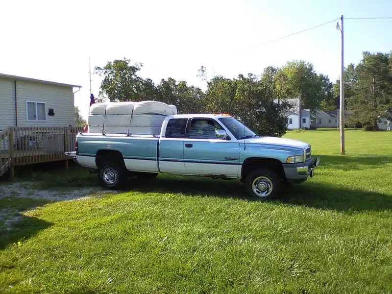 moving a mattress on a truck