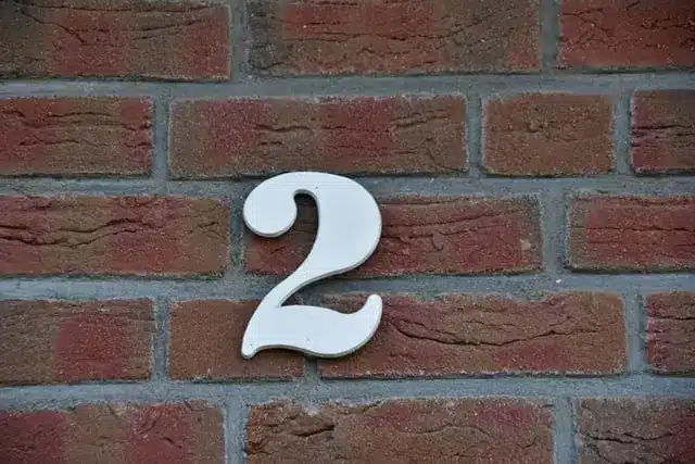 Number Two House Number on Wall