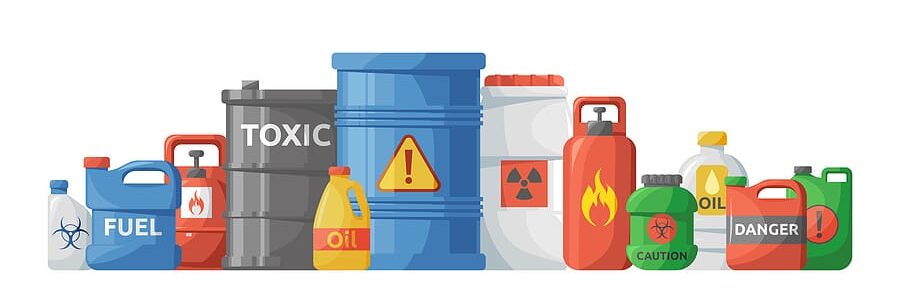 Chemical Toxic Hazards. Radioactive Substance. Flammable And Exp